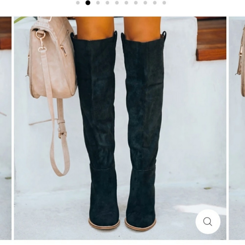 Vici Black Over-the-Knee Suede Boots